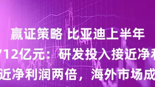 赢证策略 比亚迪上半年营收超3712亿元：研发投入接近净利润两倍，海外市场成新增长极